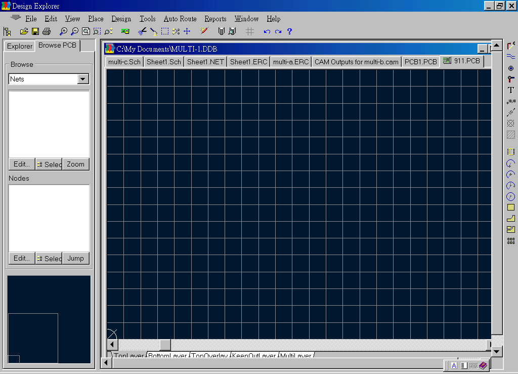 先預(yù)備一個(gè)PCB編輯環(huán)境，不必設(shè)置邊界。