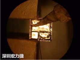 給QFN中央裸焊端上錫(已完成90%)