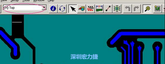 如果圖形像下圖一樣無法顯示鉆孔，只須圖（186）將紅色圈住的活動層改為當前顯示層即可。