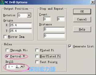 轉完Gerber后，接著還需轉鉆孔，通孔和盲、埋孔的轉法有所不同，轉通孔只須點擊Add，在彈出的窗口Document Name輸入文件名