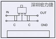 圖3：降壓電路的PCB設計示例。