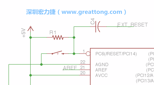 很多PCB設(shè)計(jì)者的設(shè)計(jì)不符合人體工學(xué)，他們使用很小的按鈕、不方便的元件配置和難以解讀的標(biāo)簽，千萬(wàn)不要變成這樣！這次我們的設(shè)計(jì)有一個(gè)大小合適的重置按鈕（reset button）和可以清楚辨認(rèn)是否已經(jīng)接上電源的LED指示燈。