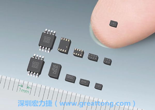 常規(guī)IC與WLP制作的封裝設(shè)計元件，尺寸有極大的差異，WLP僅需晶粒尺寸就有相同的電氣特性。