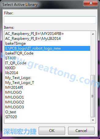 若要存到另外一個library 里， 要點選在File->Current library 重新再選擇Active Library， 就可以點選 File->Save Module in Acitve library 